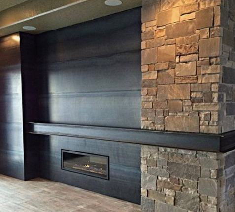  blackened steel fireplace