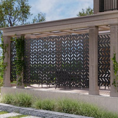 iron gate and fence, decorative metal sheet panels