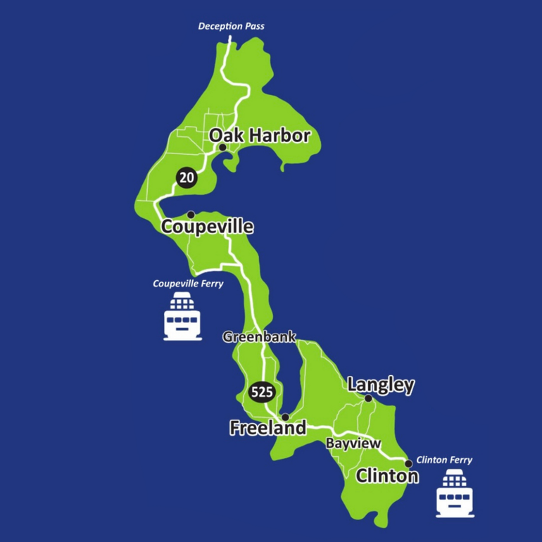 Map of Whidbey Island
