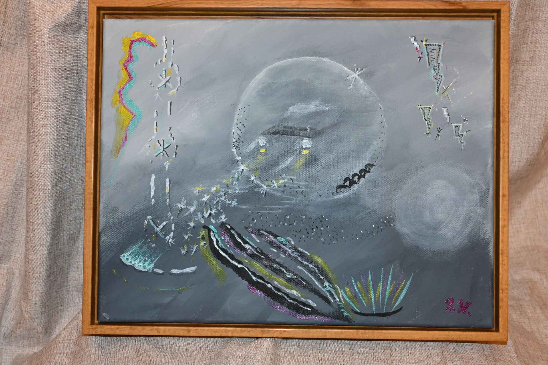 'Aura', original work by Amy Warrick, acrylic on canvas 2025 All Rights Reserved.