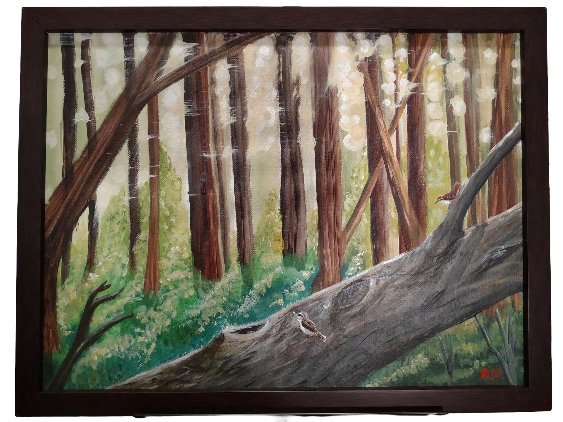 'Wrens' by Amy Warrick, acrylic on canvas, All Rights Reserved 2025