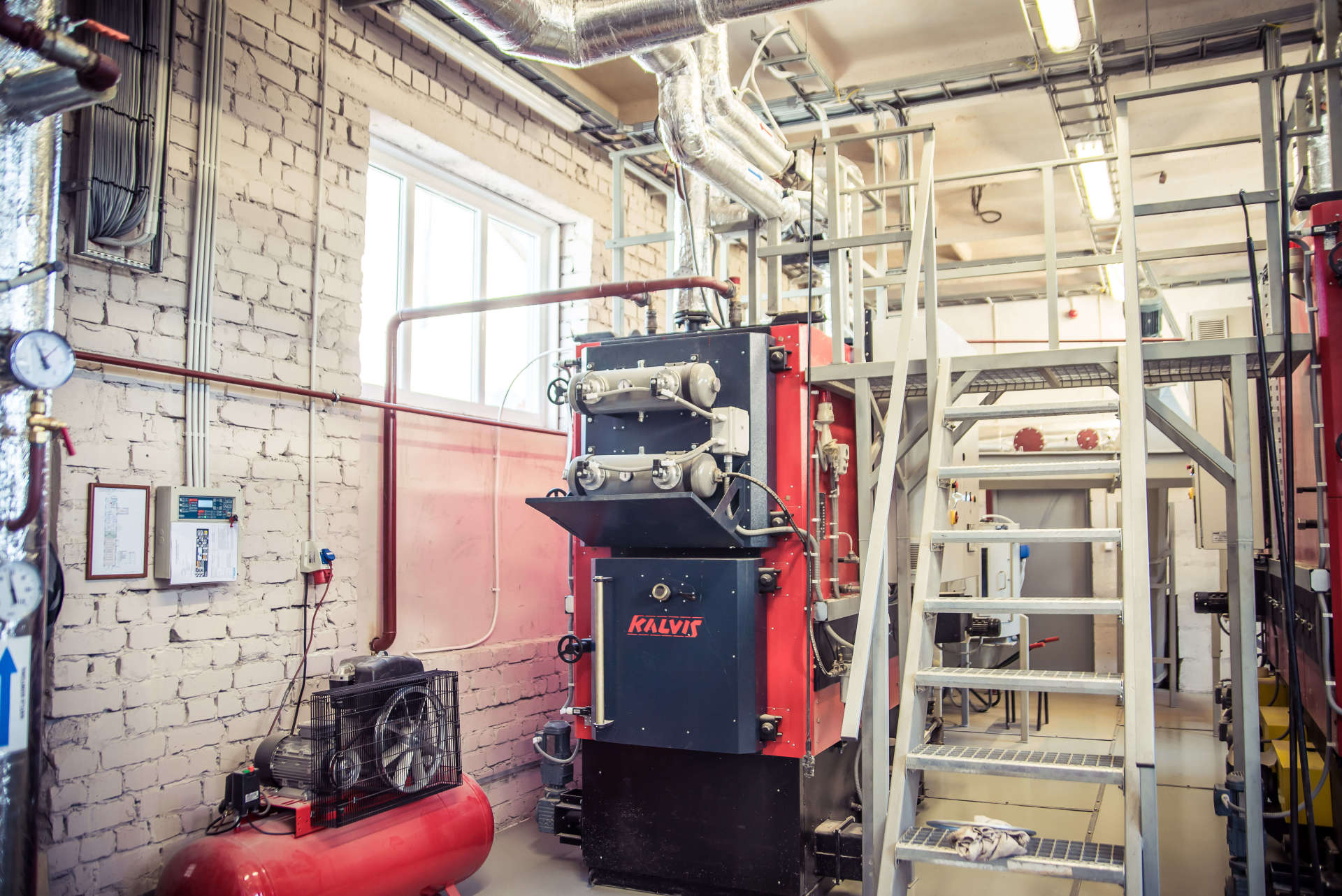Inside the boiler house