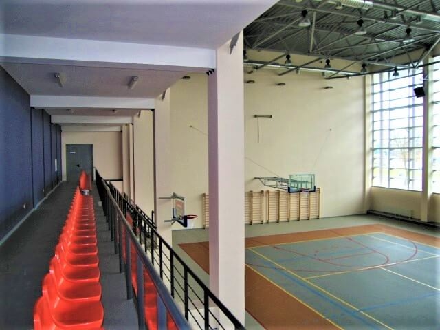 gym overlooking the grandstands