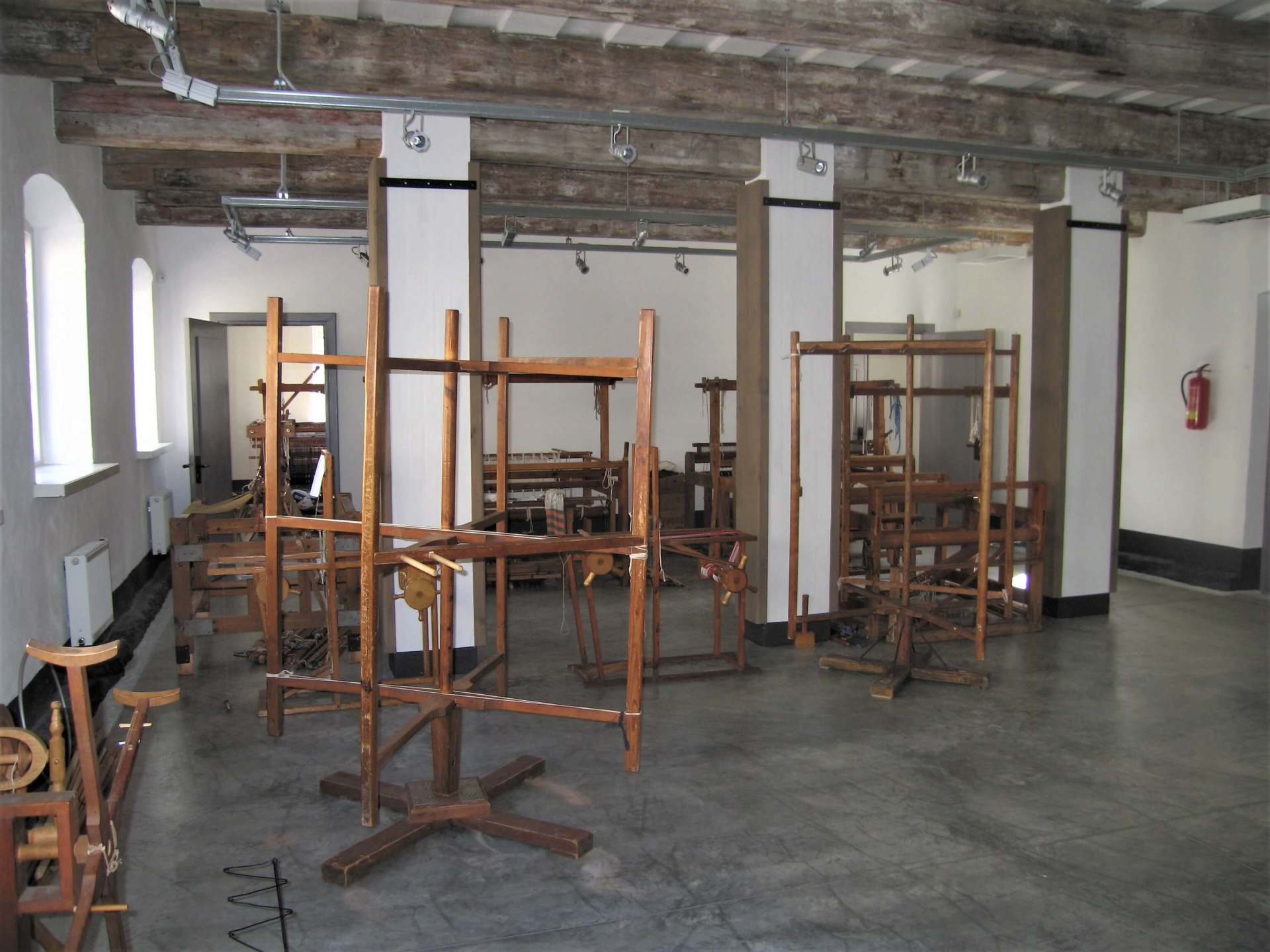 Workshop with light walls and equipment
