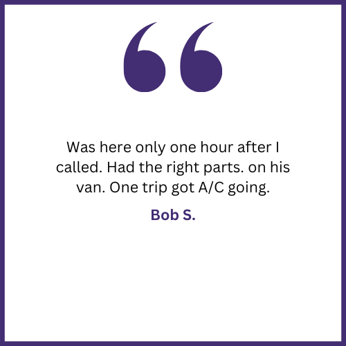 A quote from bob s. was here only one hour after i called.