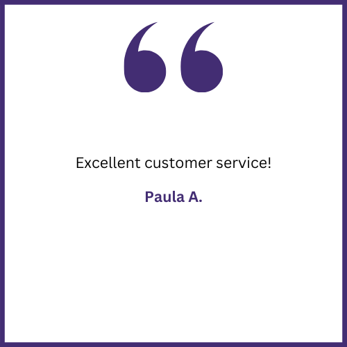 A quote from paula a. says `` excellent customer service ! ''