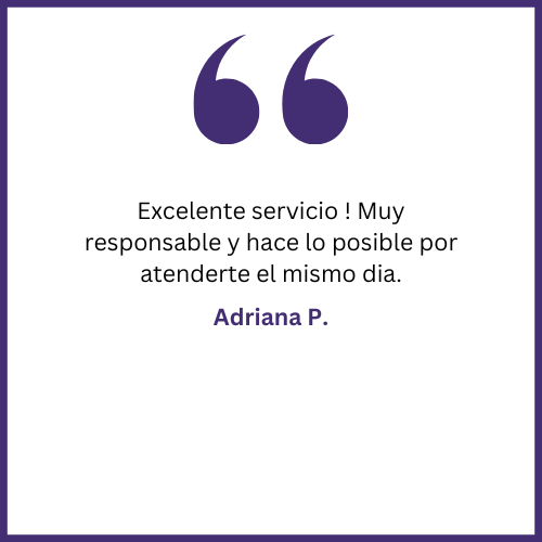 A purple and white quote from adriana p.