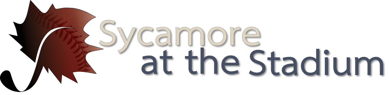 Logo for Sycamore at the Stadium, featuring a stylized leaf in brown and black.