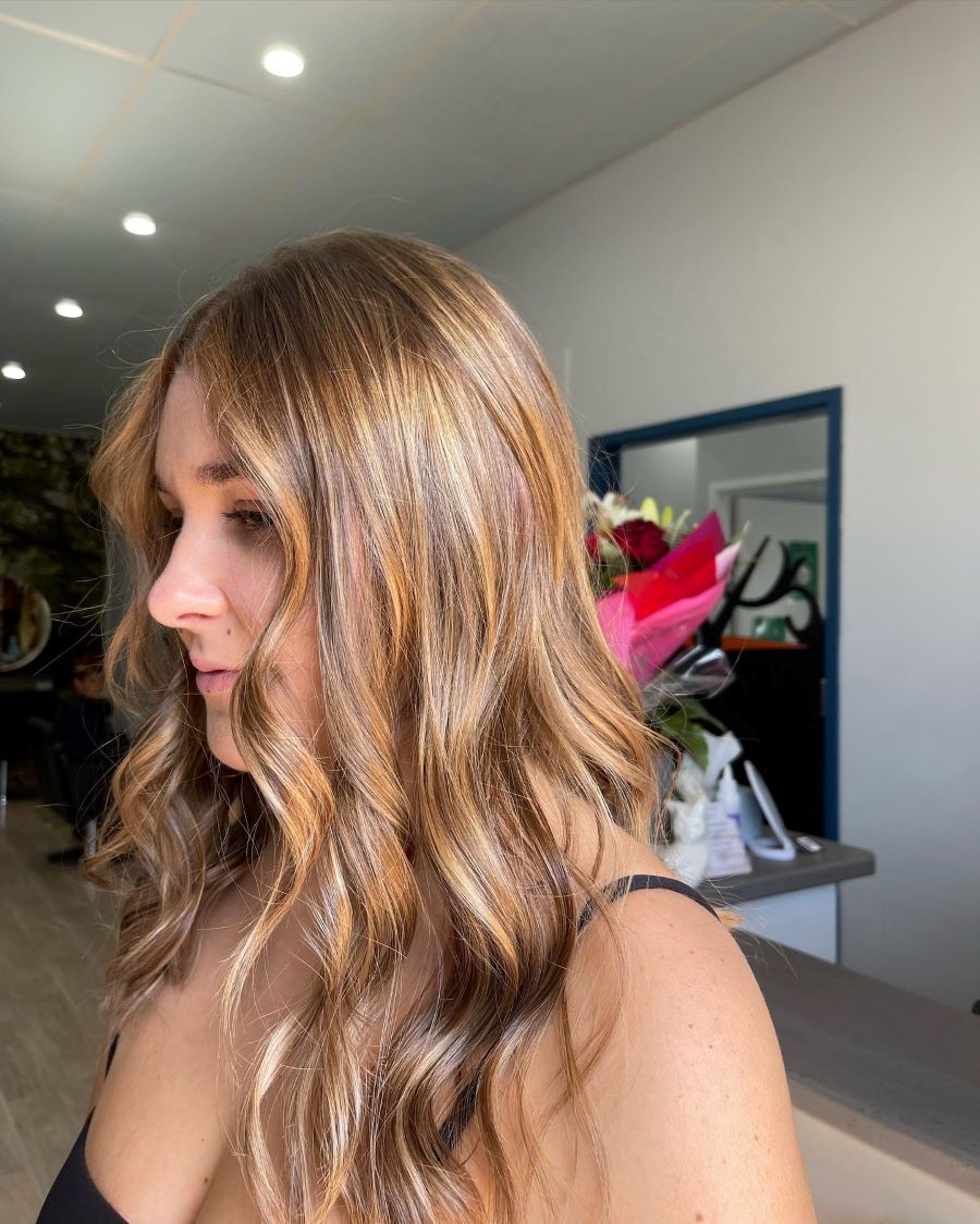 A Before and After Photo of A Woman — Fraser Shores Hair Design in Urraween, QLD