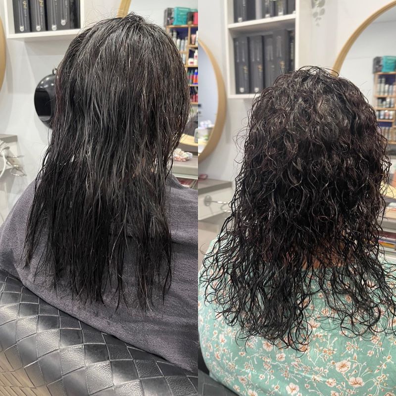 A Before and After Photo of A Woman  Hair — Fraser Shores Hair Design in Urraween, QLD