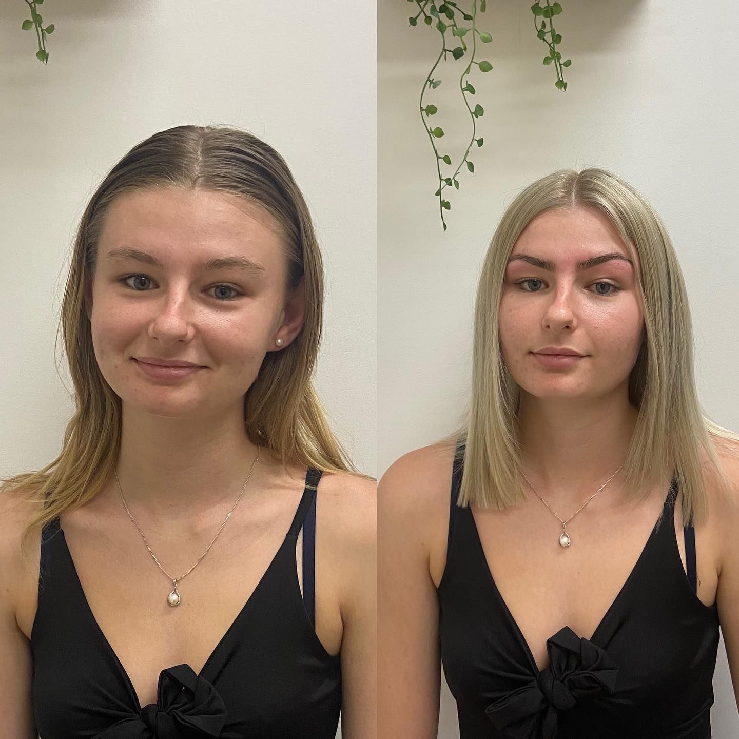 A Women in Black Tank Tops Are Standing Next to Each Other — Fraser Shores Hair Design in Fraser Coast, QLD