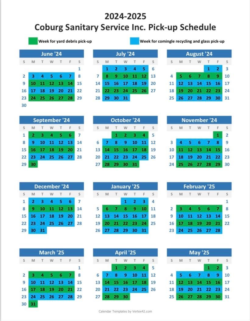 Schedule – Eugene, OR - Coburg Sanitary Service Inc