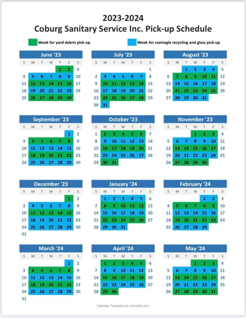 Schedule – Eugene, OR - Coburg Sanitary Service Inc
