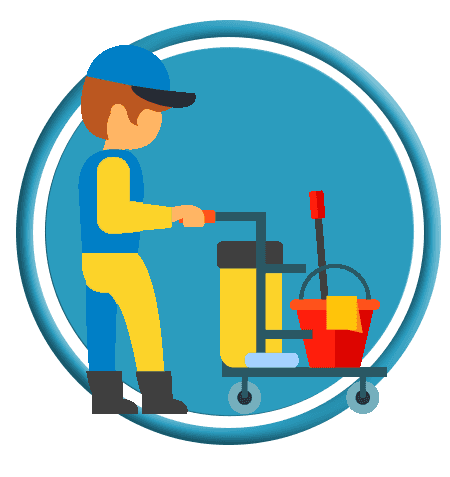 Plumber with cleaning tools