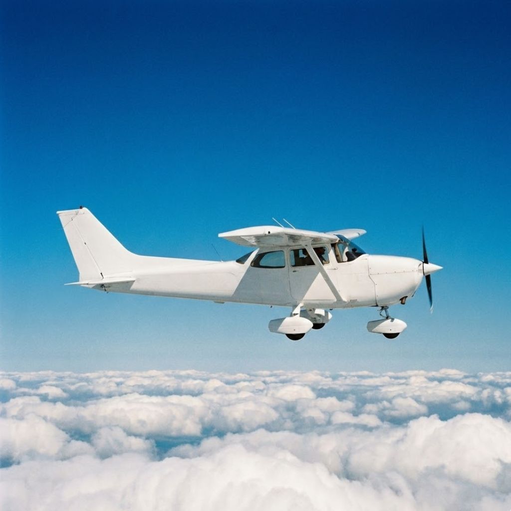 Ultraleichtflugzeug über den Wolken – mögliche Option der Himmelbestattung