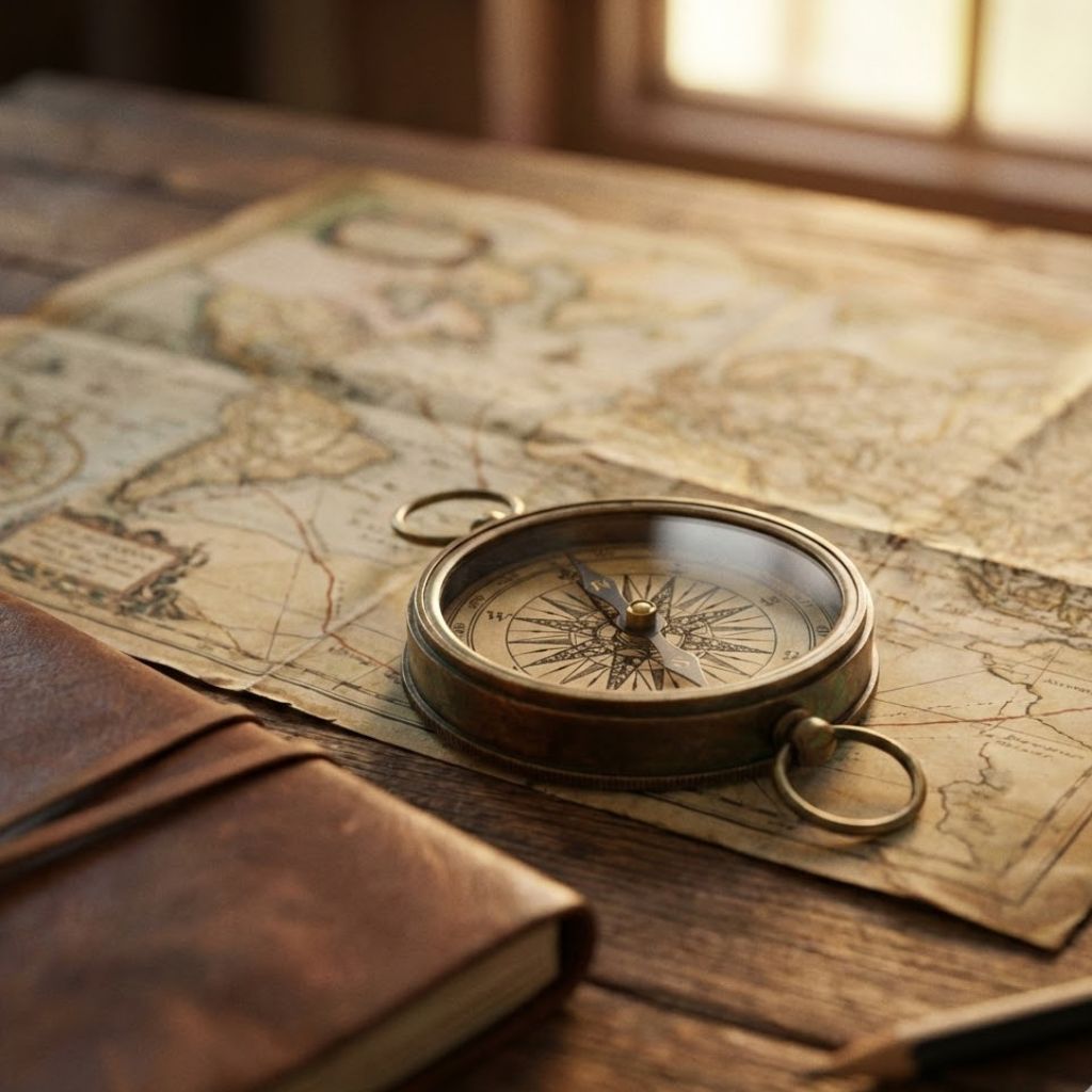 Kompass – Symbol für individuelle Planung und Kosten der Himmelbestattung