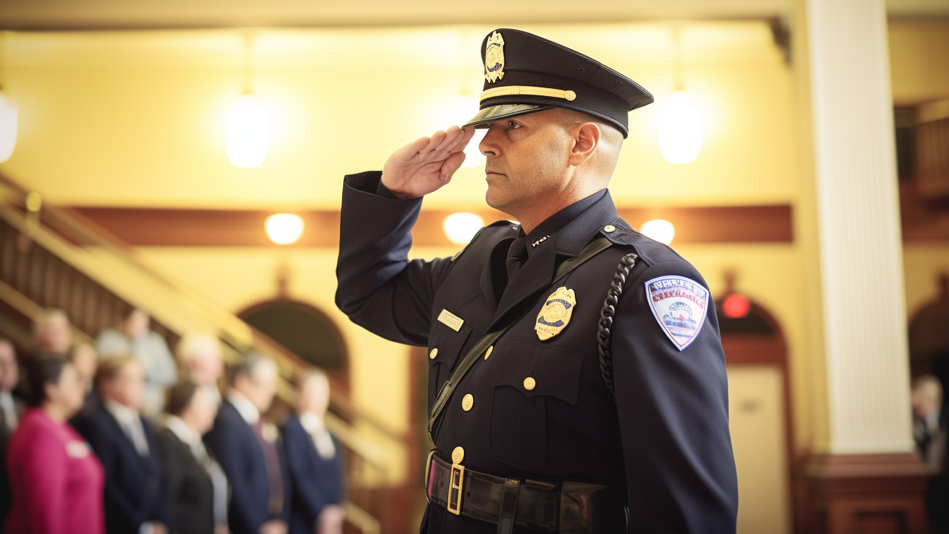 police officer being sworn in