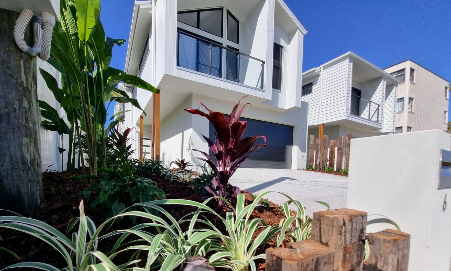 Modern White House With Lush Landscaping — All Aspects Landscaping In Peregian Beach, QLD