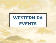 A sign that says `` western pa events '' with mountains in the background.