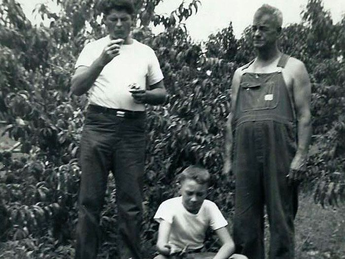 Historic photo of People with trees