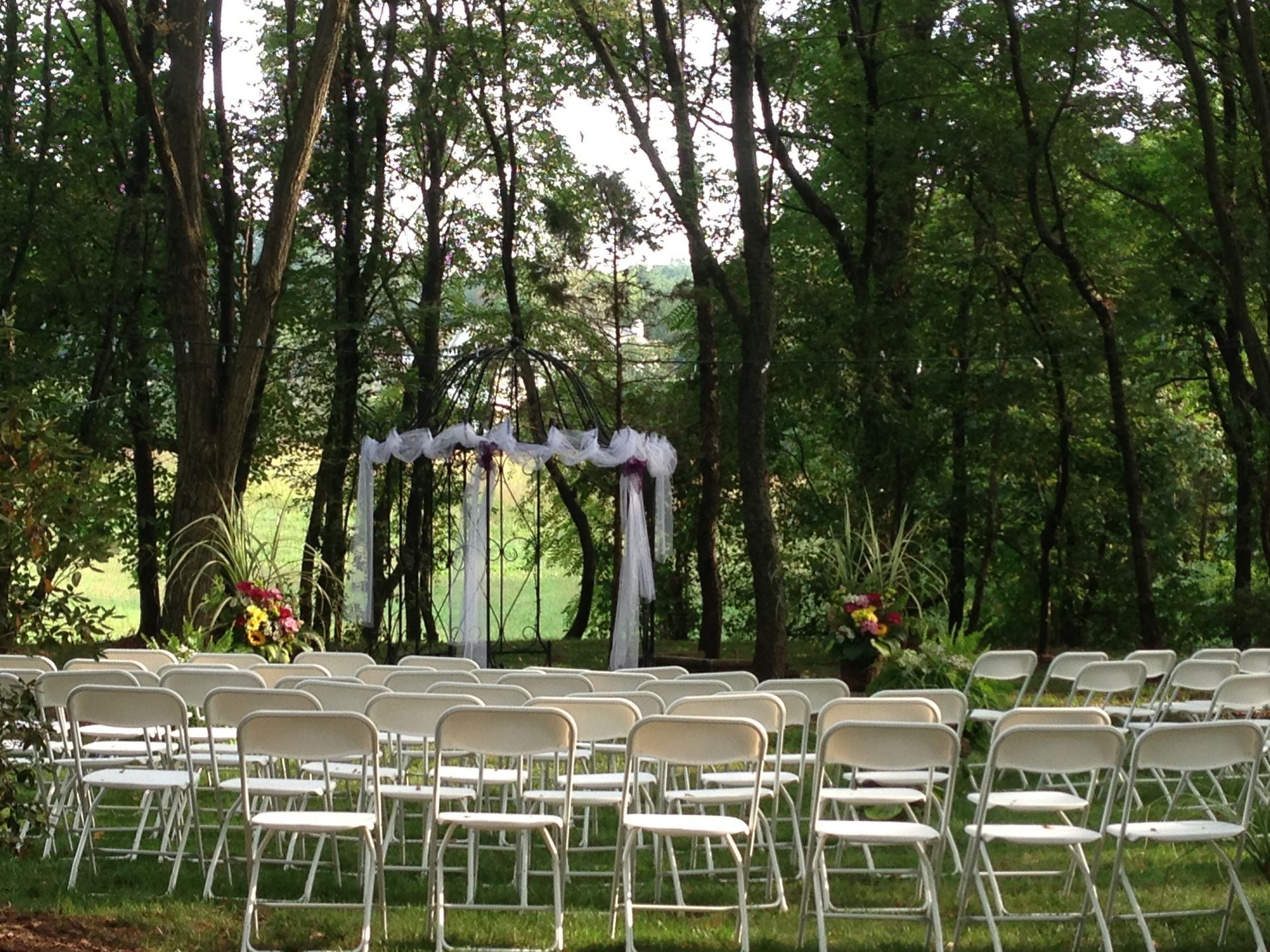 Chairs in an outside wedding