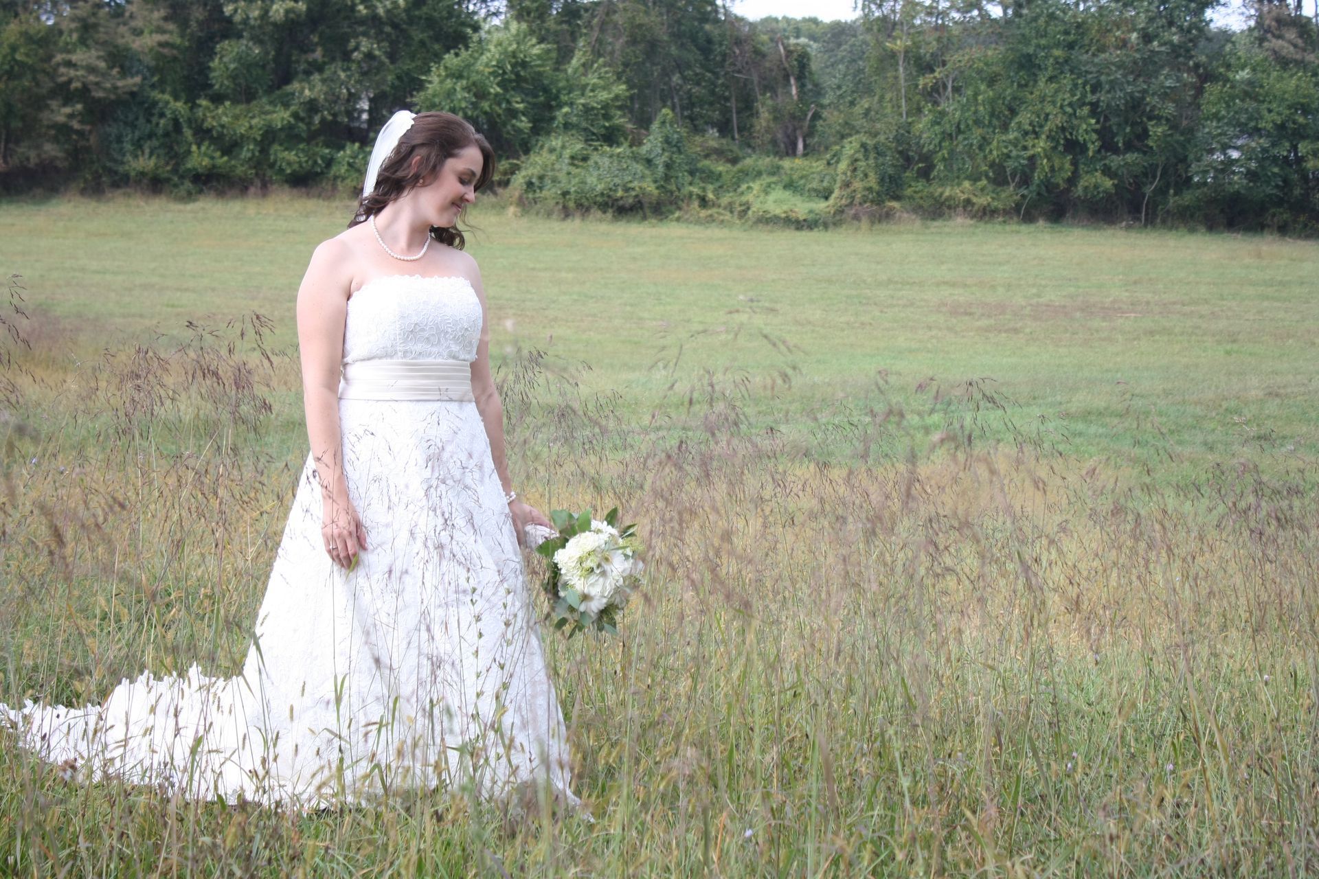 Bride in a field
