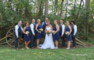 Bride and Groom with wedding party