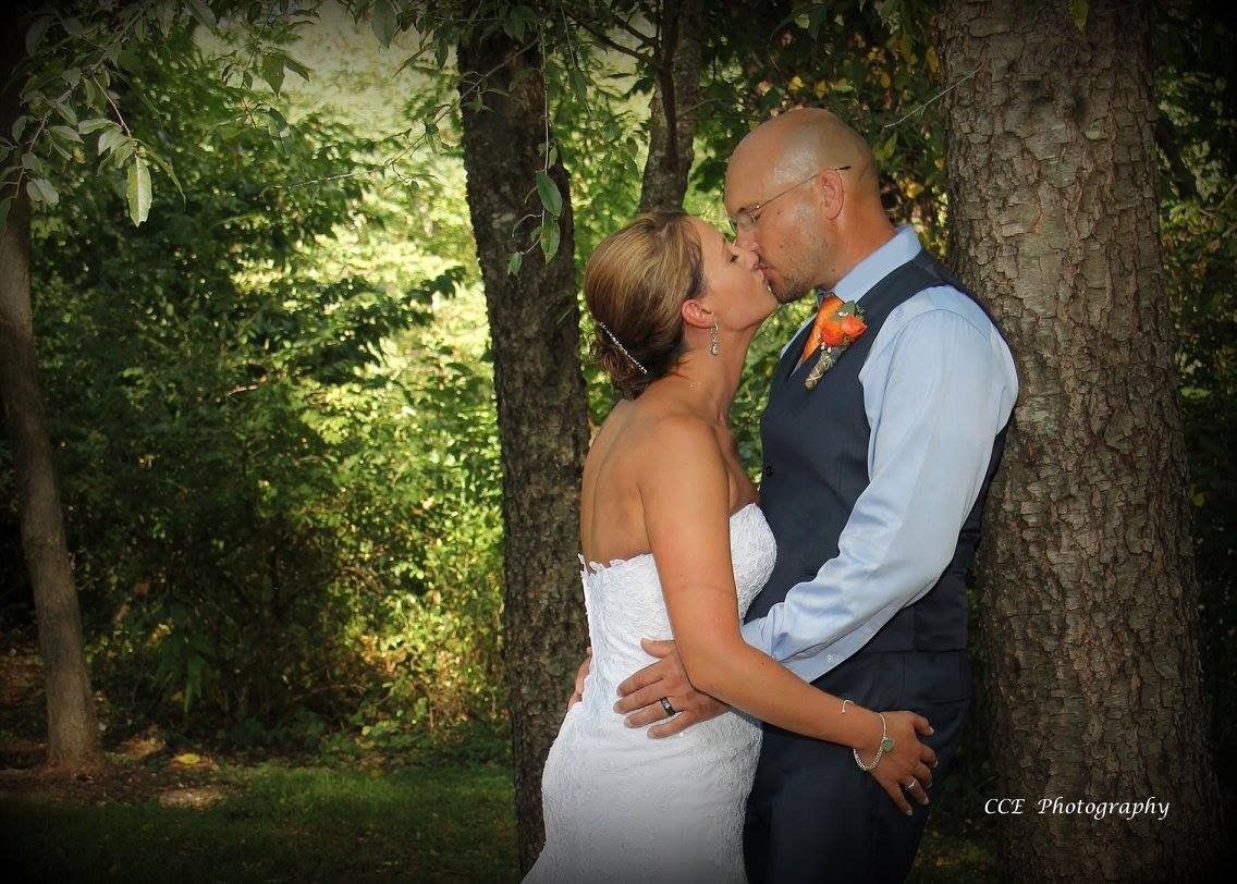 Bride and Groom kissing