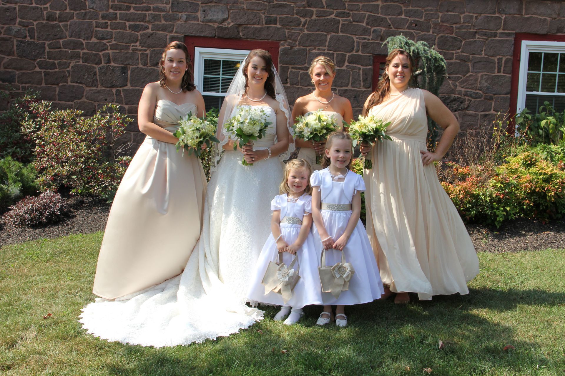Bride with Bridesmaids and little girls