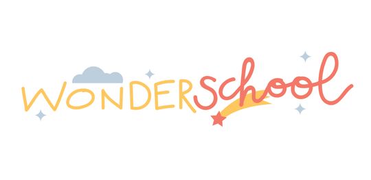 A logo for wonderschool with a cloud and a star.