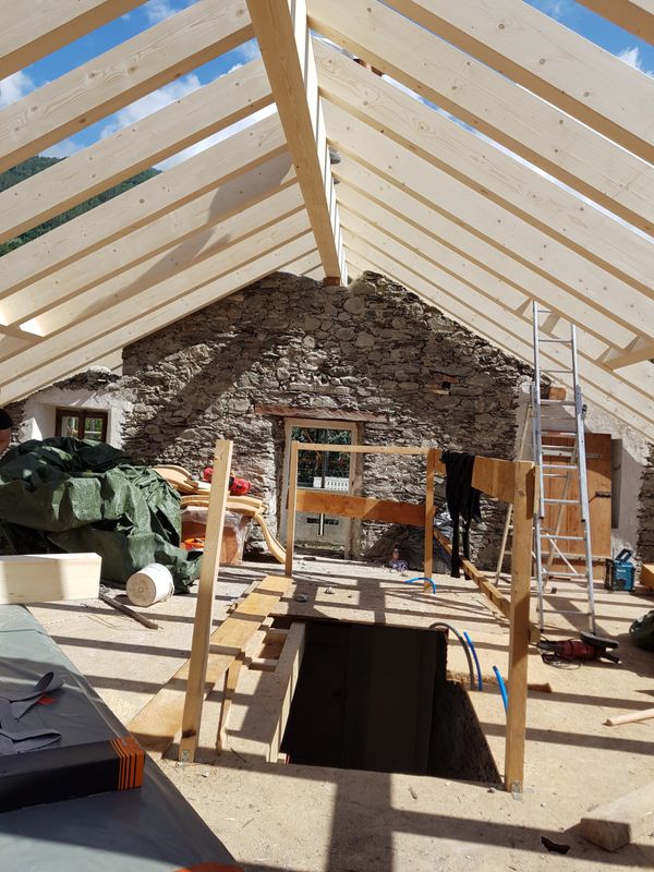Toiture en construction