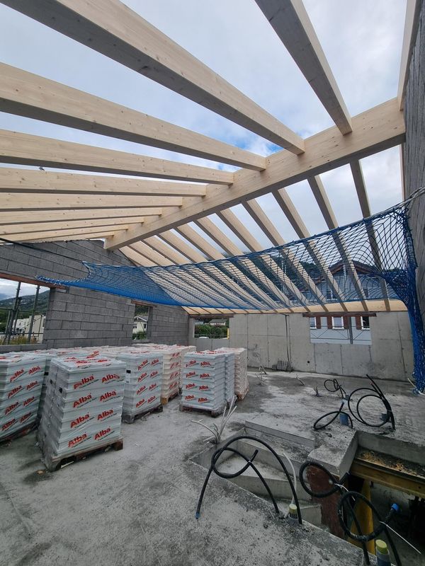 Chantier Aproz toiture armature