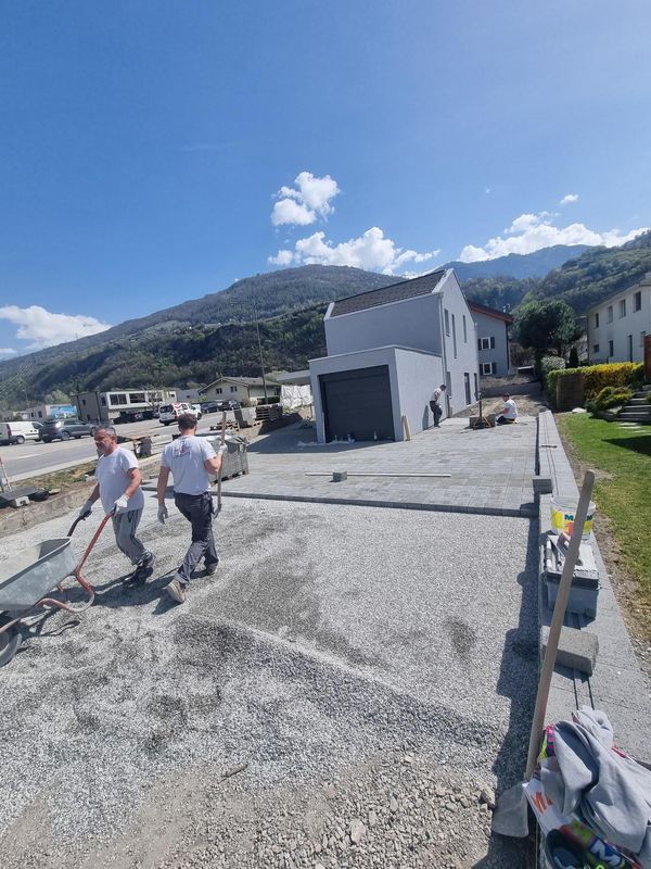 Chantier Aproz chape et fondations