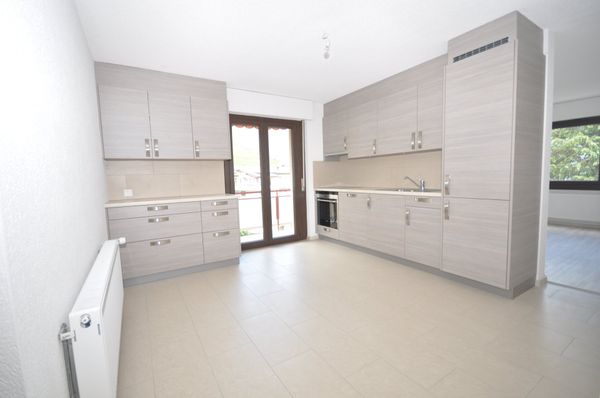 Grande cuisine moderne avec porte-fenêtre