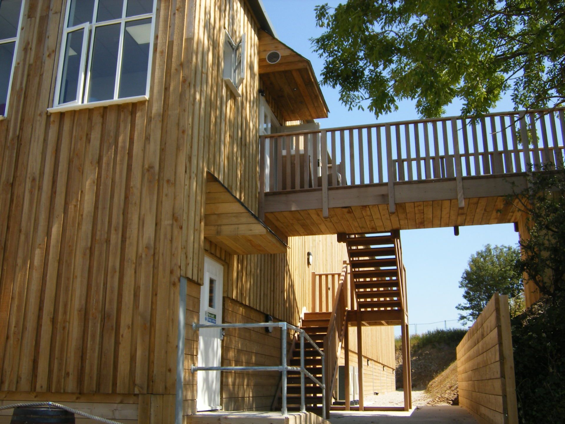 wood-house with a skywalk