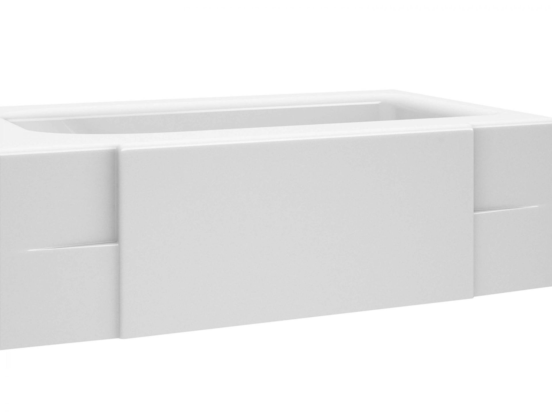 White rectangular modern bathtub.