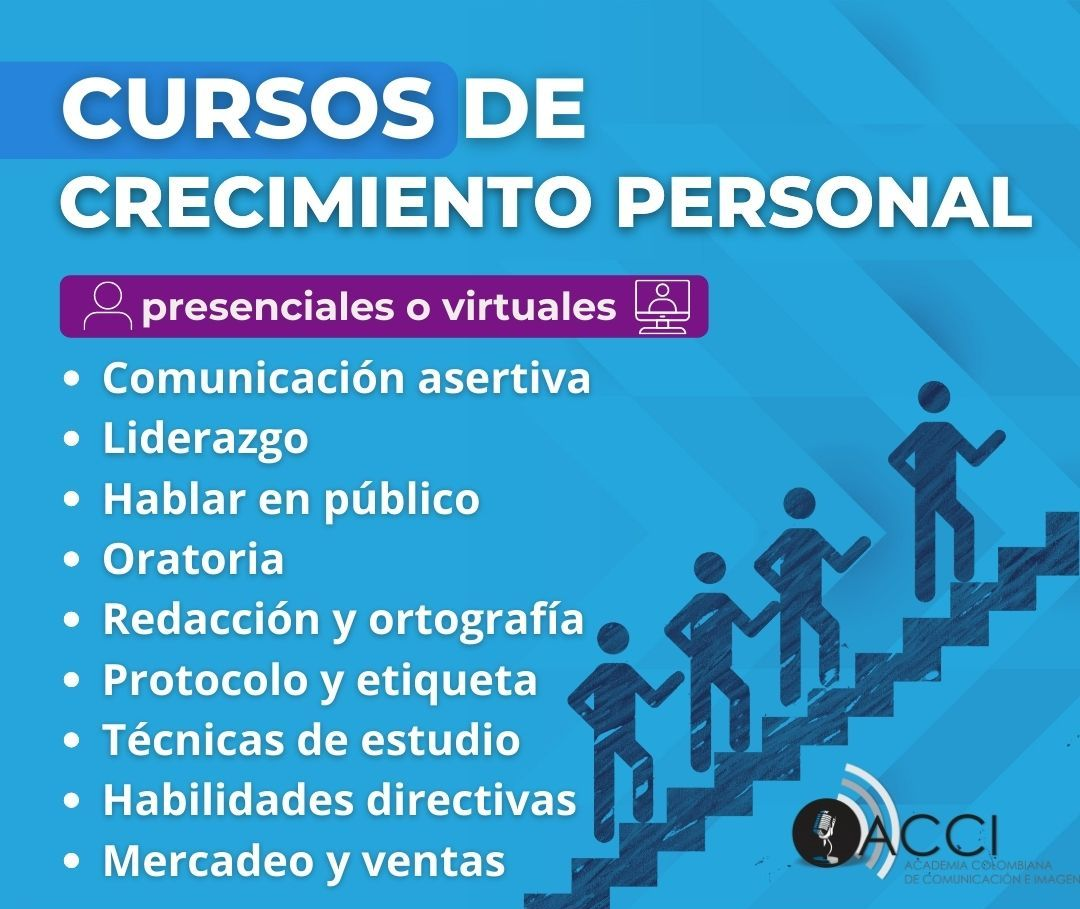 Mujer grabando en un estudio, anunciando un curso de locución. Texto: