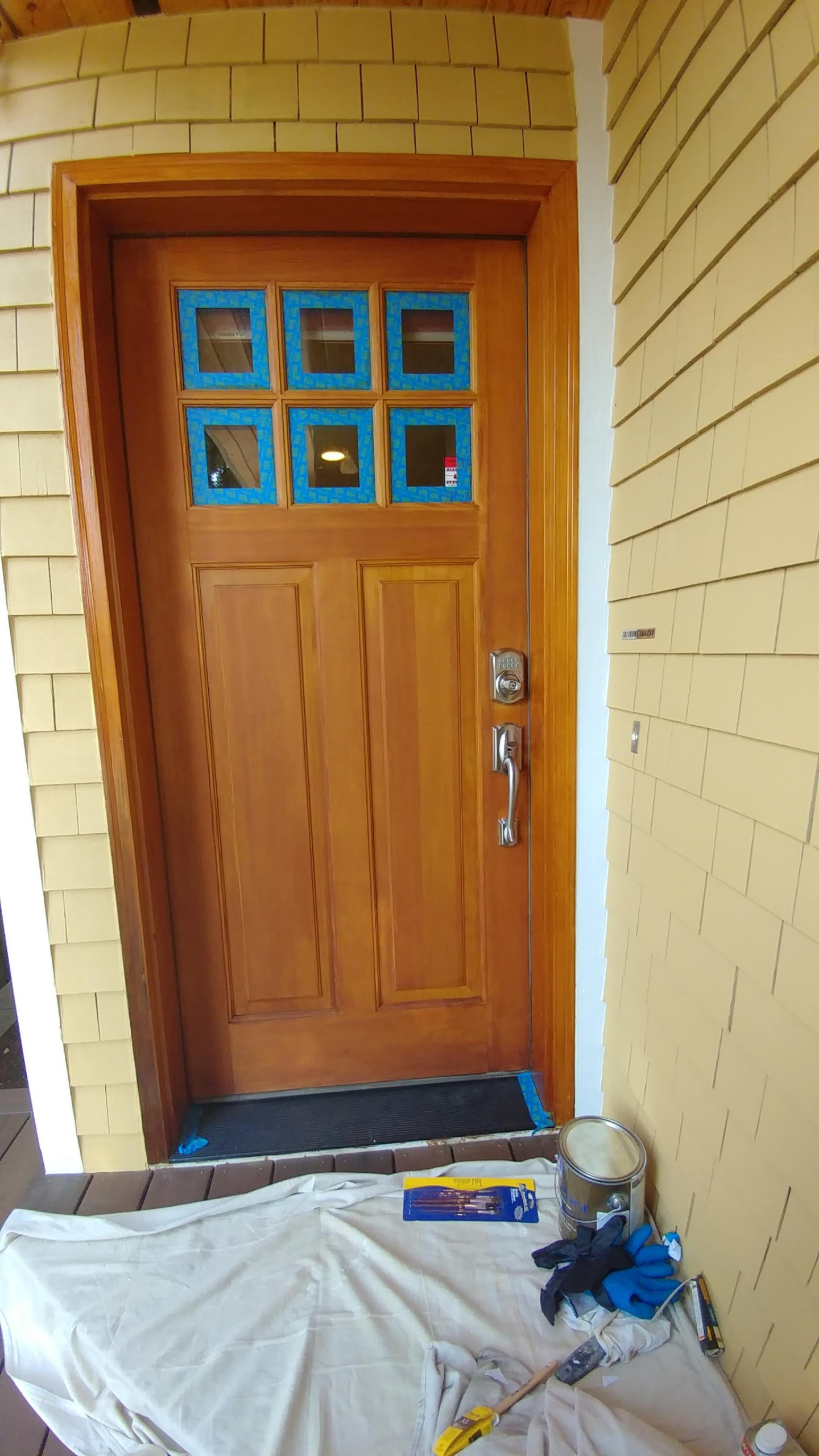 Door After Applying Varnish — Seattle, WA — Cordeck Painting Services LLC