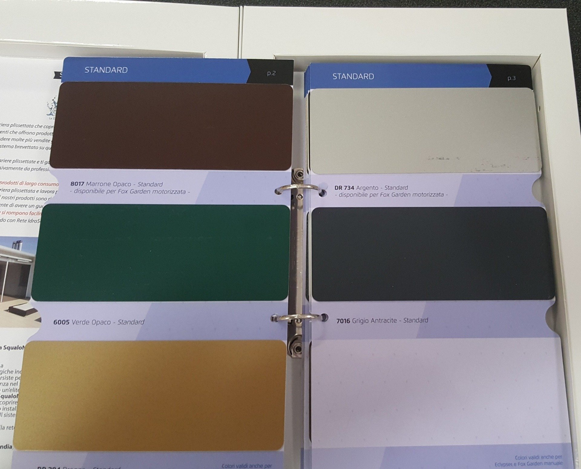 catalogo colori avvolgibili