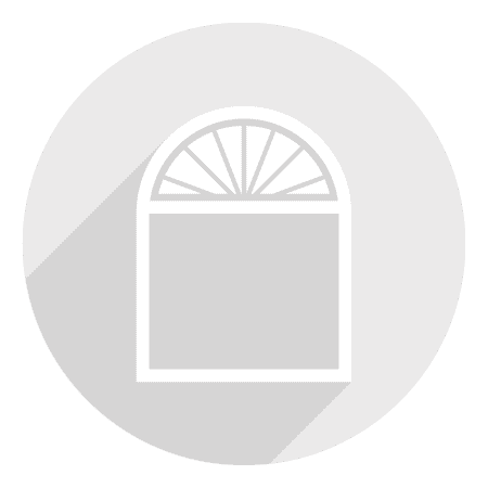 icona finestra bianca con arco su cerchio grigio