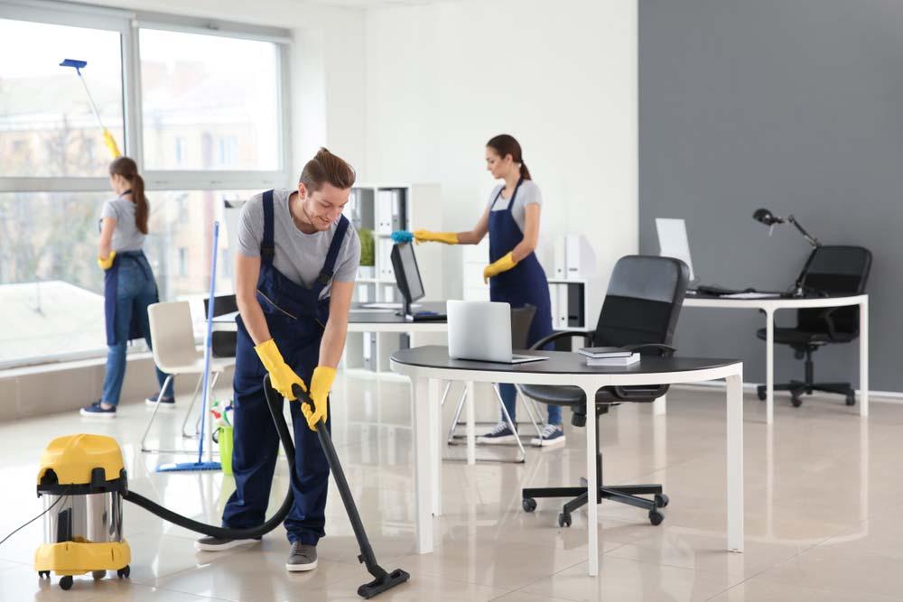 Team Of Workers Cleaning — Professional Cleaners In Somersby, NSW