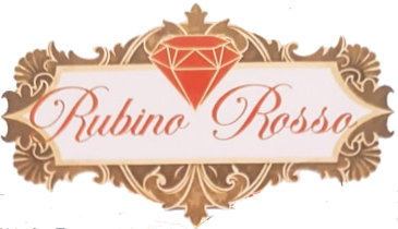Un logo per Rubino Rosso con un diamante al centro