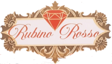 Un logo per Rubino Rosso con un diamante al centro