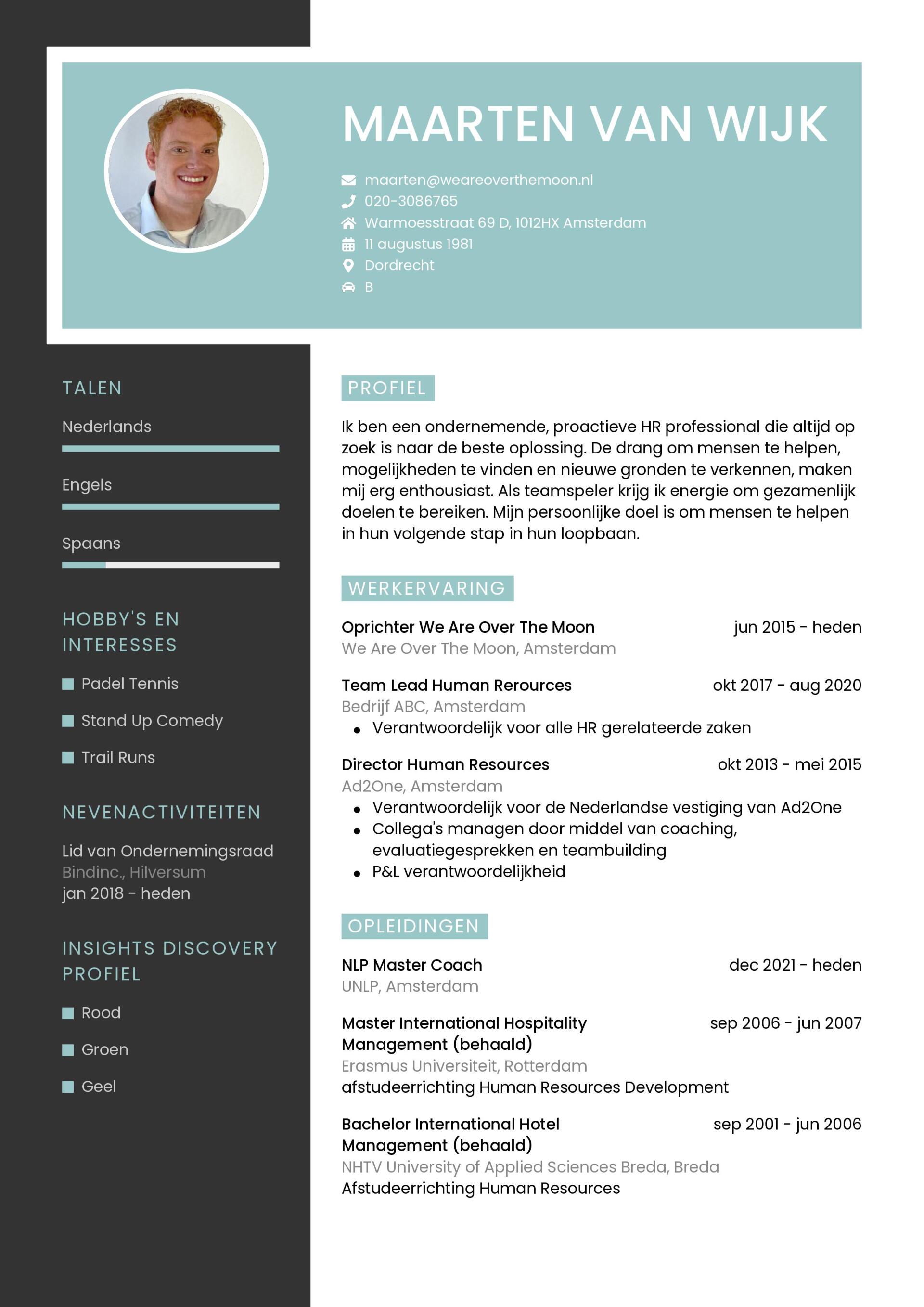 Motivatiebrief We are over the moon voorbeeld