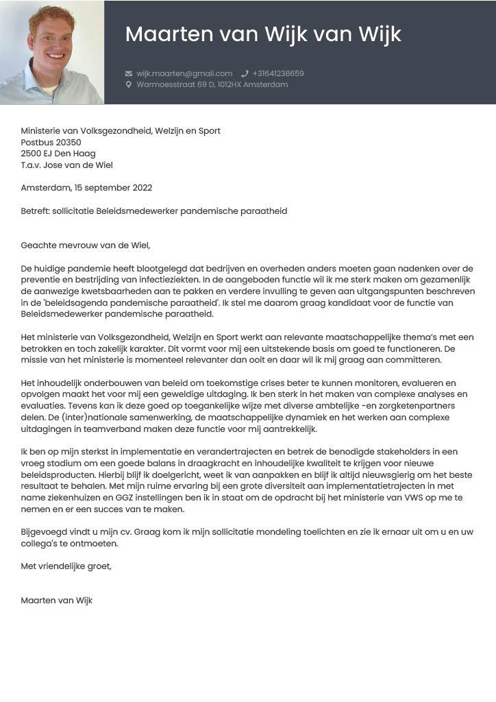 Motivatiebrief We are over the moon voorbeeld