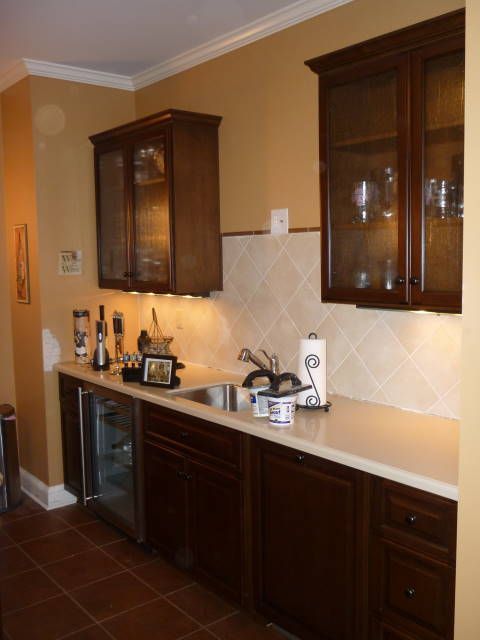 Wet Bar with Sink, Electric and Mini Fridge