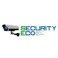 Security Eco logo with a security camera and text in green and blue.