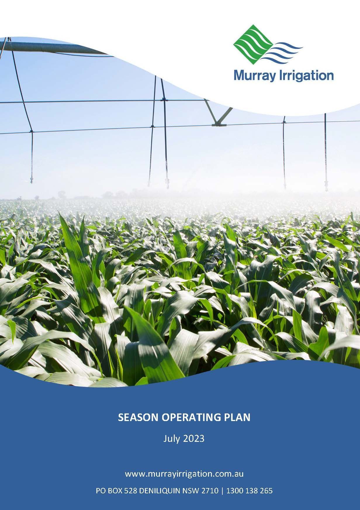 Download Murray Irrigation Season Operating Plan 2022-2023