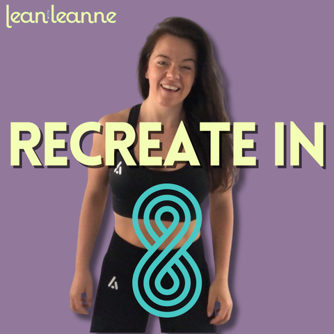 Leanne wearing a black sports bra with the letter a on it