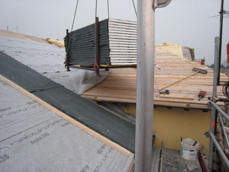 trasporto materiali per rifacimento tetto